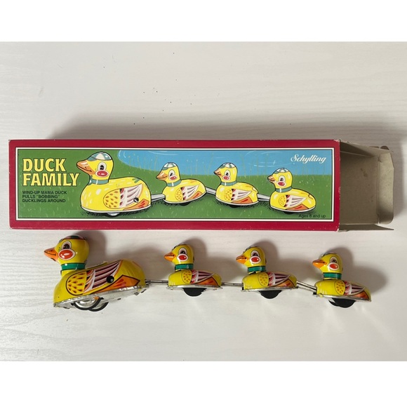 Schylling Duck Family Tin Toy Wind Up - No Key - Picture 1 of 10